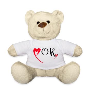 Herzlichen Glückwunsch zum Geburtstag Mama Rotes Herz Liebe Mütter Mor - Teddy - Weiß - Vorne