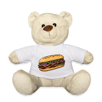 Sandwich illustration - Teddy Bear - white - Front