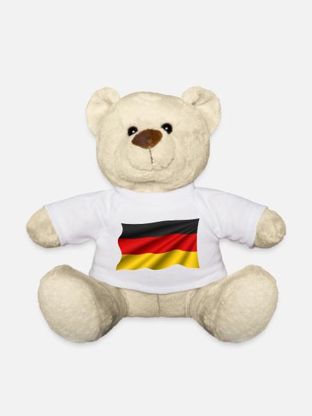 Germany Flag – Waving - Teddy Bear - white
