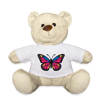 Butterfly with colorful wings - Teddy Bear - white - Front