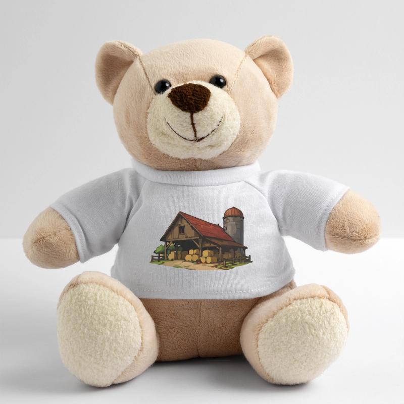 Rustikale Scheune mit Heuballen Teddy