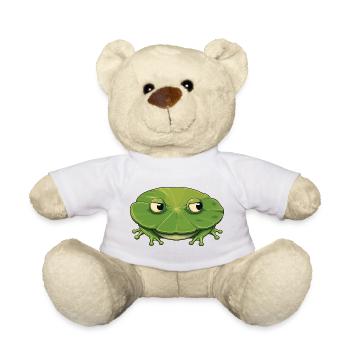 Little frog on leaf - Teddy Bear - white - Front