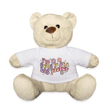 Geschlechterenthüllung Ich werde große Schwester Mama Papa - Teddy - Weiß - Vorne