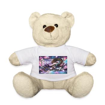 Dragon Japonais Néon – Sakura Cyberpunk Manga - Nounours - blanc - Devant