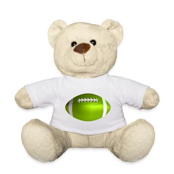 Tirage de ballon de rugby en lime - Nounours - blanc - Devant