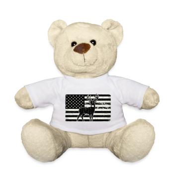 American Flag Deer – Patriotic Hunting Design - Teddy - Weiß - Vorne