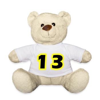Symbole numérique 13 - Nounours - blanc - Devant