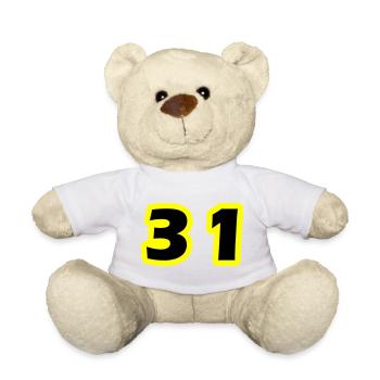 Symbole du chiffre 31 - Nounours - blanc - Devant