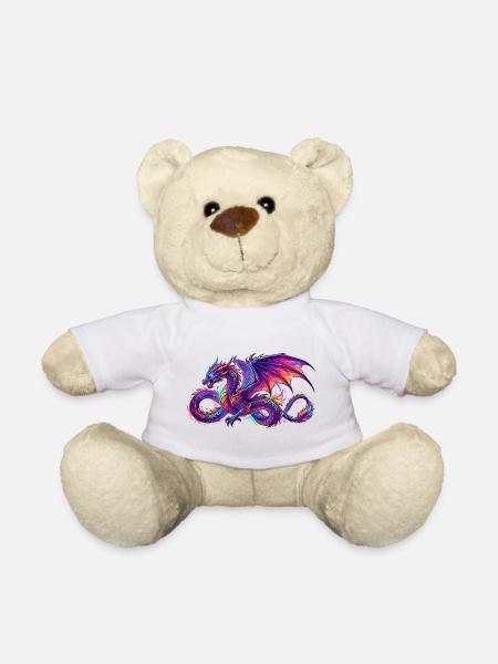 Drache in Farbe - Teddy - Weiß
