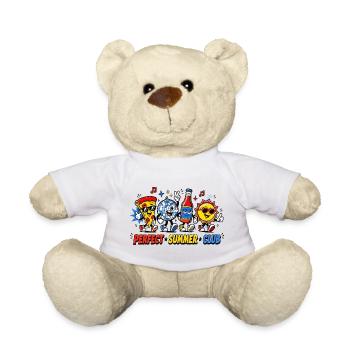 Cheese Pizza, Beer Lover, Holiday Trip, Music - Teddy Bear - white - Front
