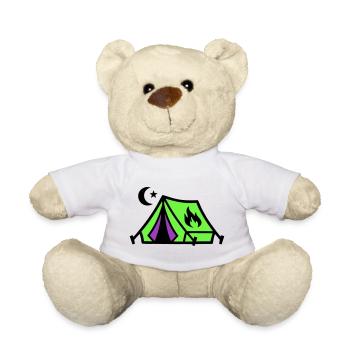 Tent Campfire Festival Icon - Teddy Bear - white - Front