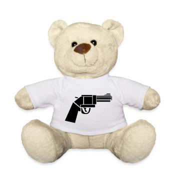 Vintage Revolver – Western Illustration - Teddy Bear - white - Front