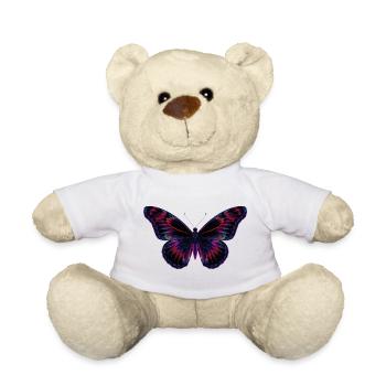 Papillon néon holographique - Nounours - blanc - Devant