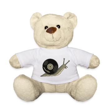 Escargot vintage de vinyle - Nounours - blanc - Devant