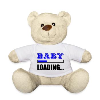 Blaues Großbuchstaben BABY Design - Teddy - Weiß - Vorne
