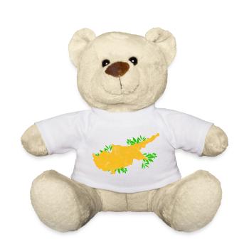 Zypern Flagge - Cyprus Travel- Flaggen Karte  - Teddy - Weiß - Vorne