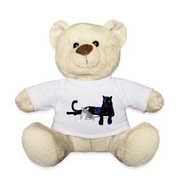 Panther Katze und Maus Duo  - Teddy - Weiß - Vorne