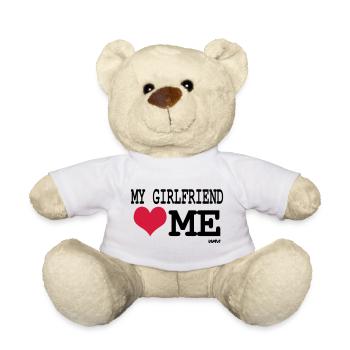 My girlfriend loves me - humour de couple - Nounours - blanc - Devant