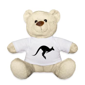A hopping kangaroo - Teddy Bear - white - Front
