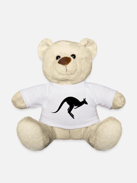 A hopping kangaroo - Teddy Bear - white