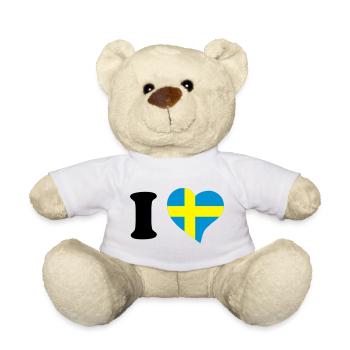 I love Sweden - J'aime la Suède - Nounours - blanc - Devant