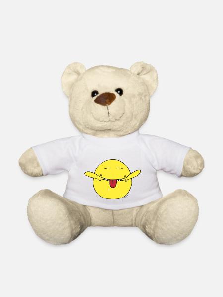 smiley zeigt zunge - Teddy - Weiß