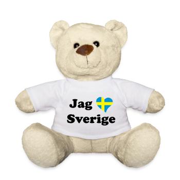 Jag älskar Sverige - J'aime la Suède - Nounours - blanc - Devant