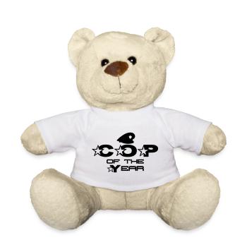 Cop of the Year Polizist Polizei Beruf Kollegen - Teddy Bear - white - Front