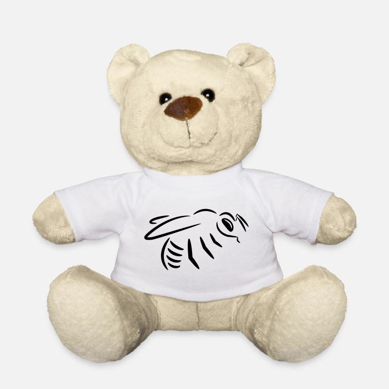 Biene Zeichnung (Strichzeichnung) - Teddy - Weiß