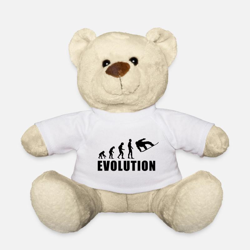 EVOLUTION SNOWBOARD Schnee Winter Geschenk - Teddy - Weiß