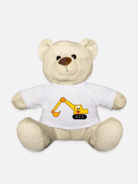 süßer Bagger für Kinder - Teddy - Weiß