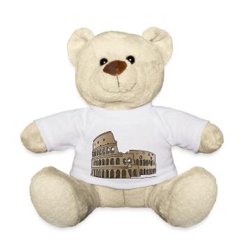 Colosseum Rome c - Teddy Bear - white - Front