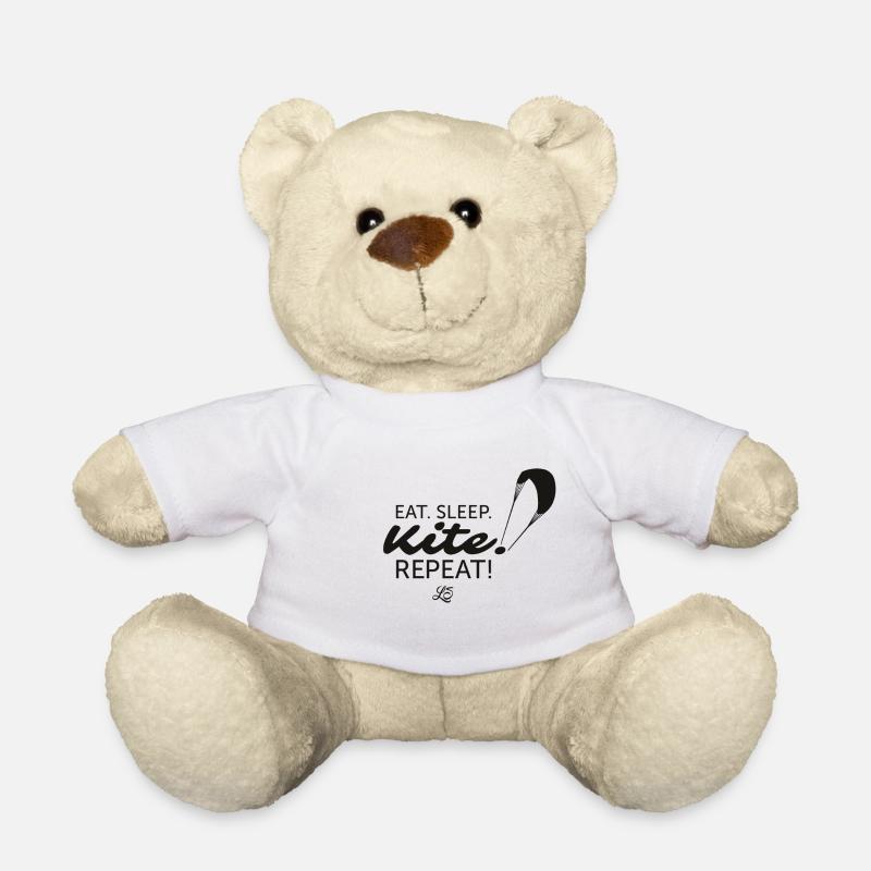 Eat Sleep Kite Repeat - mit Kite - Teddy - Weiß