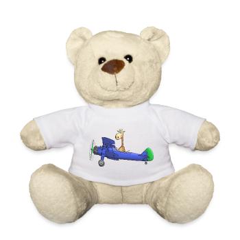 Enfants girafe dessin animé avion - Nounours - blanc - Devant