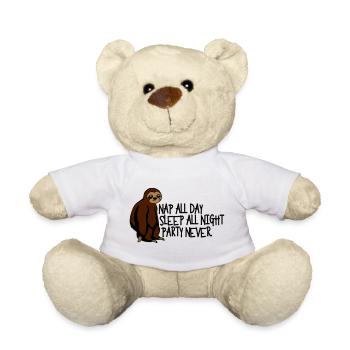 Nap all day sleep all night party never - Teddy - Weiß - Vorne