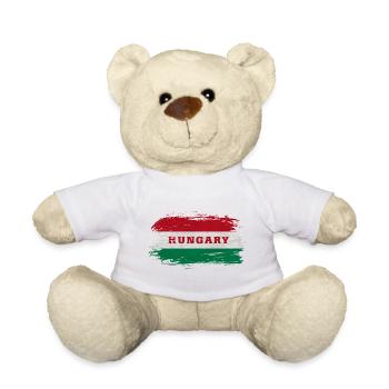 Ungarn Vintage Flagge / Geschenk Budapest - Teddy - Weiß - Vorne