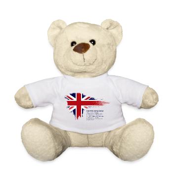 Brushstroke Union Jack Flag - Teddy Bear - white - Front
