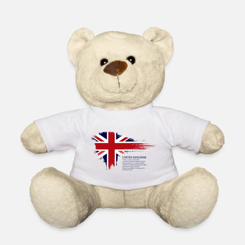 Brushstroke Union Jack Flag - Teddy Bear - white