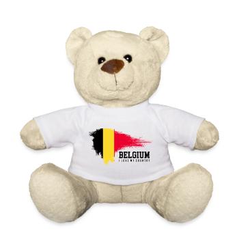 Yellow Stroke Red Splash - Teddy Bear - white - Front
