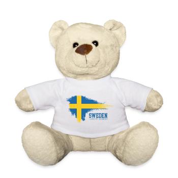 Schwedische Flagge Splash Pride - Teddy - Weiß - Vorne