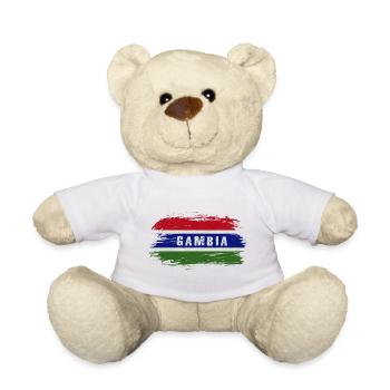 Gambia Flag / Gift Banjul Africa - Teddy Bear - white - Front