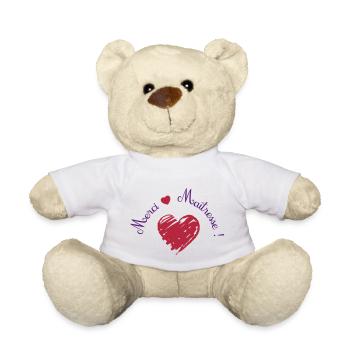 merci maîtresse coeur - Teddy - Weiß - Vorne