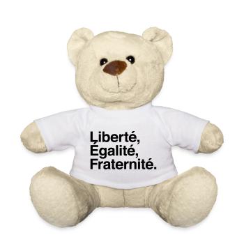 Liberté Egalité Fraternité - Devise République - Nounours - blanc - Devant