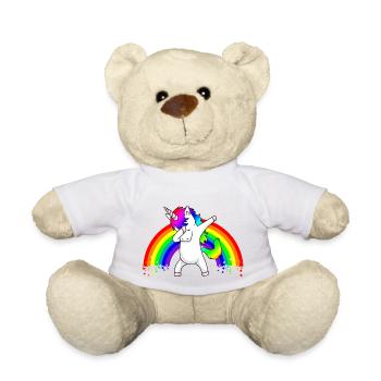 Dabbing Unicorn Regenbogen Dab Dance Einhorn Kind - Nounours - blanc - Devant
