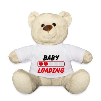 bébé, chargement, rigolote, coeur, chargement, barre - Nounours - blanc - Devant