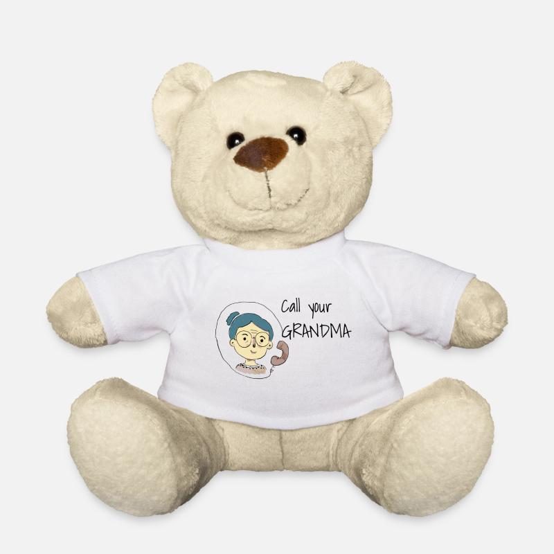 Denk an deine Oma! Ruf sie an. - Teddy - Weiß