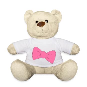 pinke Anzug Fliege - Teddy - Weiß - Vorne