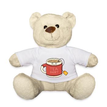 Tea Shirt - lustiges Tee-Liebhaber Motiv - Teddy - Weiß - Vorne