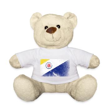Bonaire Flag - Vintage Grunge - Teddy Bear - white - Front
