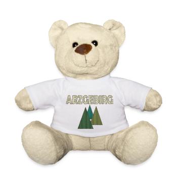 Winter im Erzgebirge - Druckdesign im Maschenlook - Teddy - Weiß - Vorne